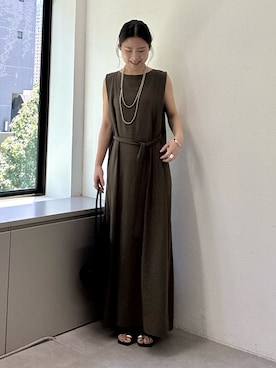 「GALLARDAGALANTE（ガリャルダガランテ）のマルチWAYワンピース（ワンピース、グレー系）」を使った、SERIさん（レディース・156cm）の春コーディネート