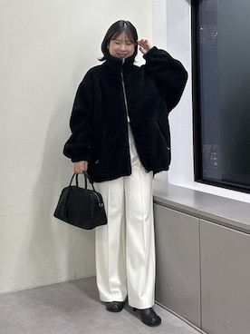 「アイテム（ボストンバッグ）」を使った、SERIさん（レディース・156cm）の秋コーディネート