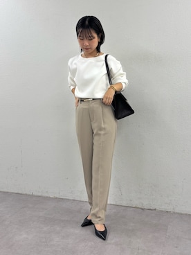 「GALLARDAGALANTE（ガリャルダガランテ）の【2.718】フラップオブロングバッグ（トートバッグ）」を使った、SERIさん（レディース・156cm）の秋コーディネート