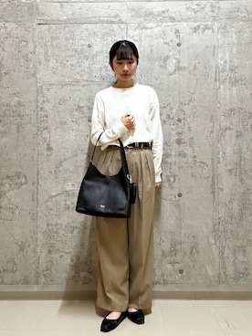 「russet（ラシット）のアイテム（ショルダーバッグ）」を使った、mokaさん（レディース・165cm）の秋コーディネート