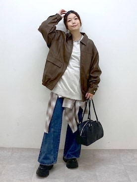 「アイテム（ブルゾン）」を使った、Chisaさん（レディース・154cm・40代）の秋コーディネート