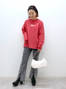 「PAGEBOY（ページボーイ）のアイテム（カチューシャ）」を使った、Chisaさん（レディース・154cm）の春コーディネート