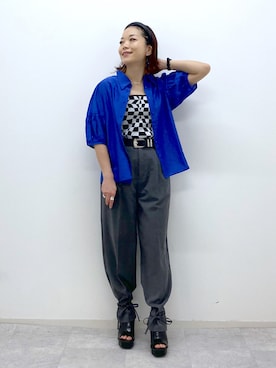 「PAGEBOY（ページボーイ）のアイテム（カチューシャ）」を使った、Chisaさん（レディース・154cm）の春コーディネート