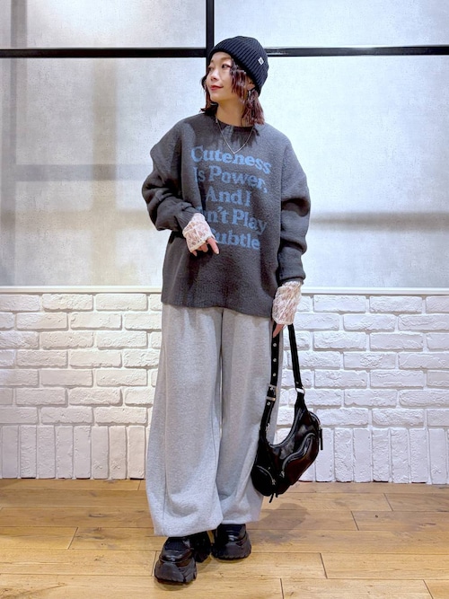 M スウェット フーディ babymonster チャコール ソウルコン パンツ セール】《UNISEX/セットアップ対応》バルーンスウェットパンツ