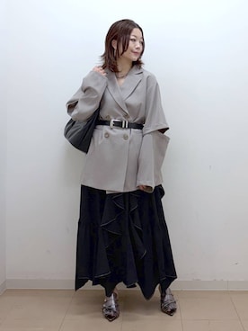 「PAGEBOY（ページボーイ）のアイテム（ジャケット/アウター）」を使った、Chisaさん（レディース・154cm）の春コーディネート