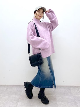 「PBLIM（ページボーイリム）のアイテム（スカート）」を使った、Chisaさん（レディース・154cm）の秋コーディネート