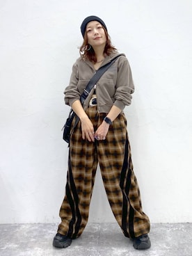 「アイテム（ニットキャップ/ビーニー）」を使った、Chisaさん（レディース・154cm・30代）の秋コーディネート