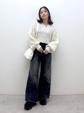 「シンフルコーデ」｜「アイテム（アクセサリー）」を使った、Chisaさん（レディース・154cm）の冬コーディネート