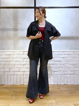 「アイテム（ベルト）」を使った、Chisaさん（レディース・154cm・30代）の夏コーディネート