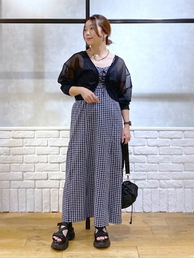「アイテム（ネックレス）」を使った、Chisaさん（レディース・154cm・30代）の夏コーディネート
