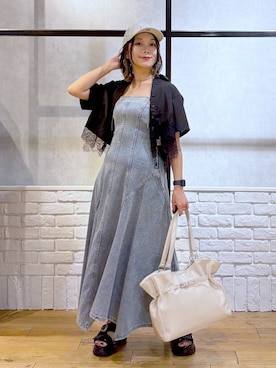 「PAGEBOY（ページボーイ）のアイテム（ワンピース）」を使った、Chisaさん（レディース・154cm）の夏コーディネート