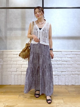 「アイテム（スカート）」を使った、Chisaさん（レディース・154cm・40代）の夏コーディネート
