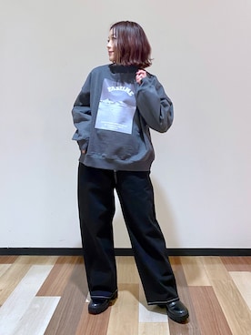 「PBLIM（ページボーイリム）のPAGEBOYLIM/カツラギスケーターパンツ（その他パンツ）」を使った、Chisaさん（レディース・154cm）の冬コーディネート