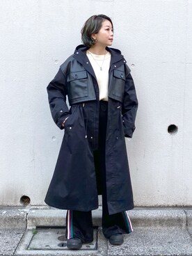 「PAGEBOY（ページボーイ）のアイテム（モッズコート）」を使った、Chisaさん（レディース・154cm）の冬コーディネート