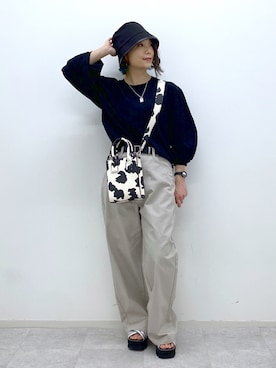 「PBLIM（ページボーイリム）のPAGEBOYLIM/カツラギスケーターパンツ（その他パンツ）」を使った、Chisaさん（レディース・154cm）の春コーディネート