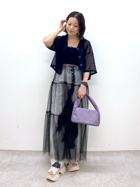 「JEANASIS（ジーナシス）のアイテム（サンダル）」を使った、Chisaさん（レディース・154cm）の夏コーディネート