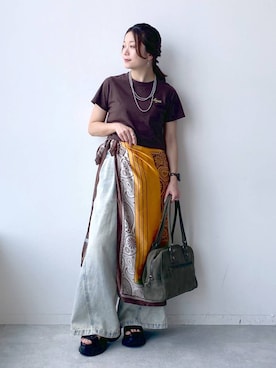 「アイテム（バンダナ/スカーフ）」を使った、Chisaさん（レディース・154cm・30代）の夏コーディネート