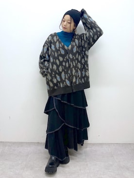 「ハロウィン」｜「アイテム（ニットキャップ/ビーニー）」を使った、Chisaさん（レディース・154cm）の秋コーディネート