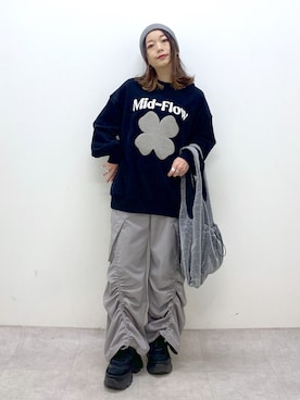 「JEANASIS（ジーナシス）のランダムアウトソールスニーカー/968688（スニーカー）」を使った、Chisaさん（レディース・154cm）の冬コーディネート