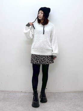 「きれいめ」｜「アイテム（ニットキャップ/ビーニー）」を使った、Chisaさん（レディース・154cm）の冬コーディネート