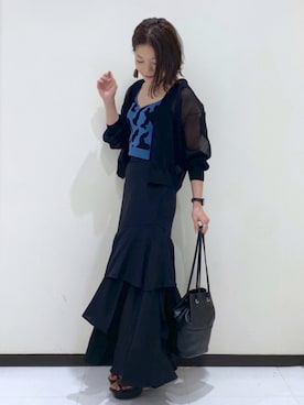 「PAGEBOY（ページボーイ）の【CORE】カウガラビスチェ（その他トップス）」を使った、Chisaさん（レディース・154cm）の夏コーディネート