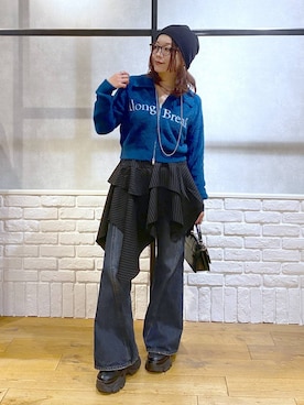 「アイテム（ニットキャップ/ビーニー）」を使った、Chisaさん（レディース・154cm・30代）の秋コーディネート