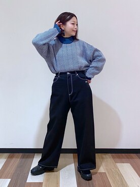 「PBLIM（ページボーイリム）のPAGEBOYLIM/カツラギスケーターパンツ（その他パンツ）」を使った、Chisaさん（レディース・154cm）の冬コーディネート