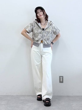「PAGEBOY（ページボーイ）のアイテム（キャップ）」を使った、Chisaさん（レディース・154cm）の春コーディネート