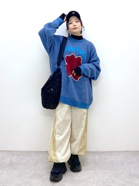 「JEANASIS（ジーナシス）のランダムアウトソールスニーカー/968688（スニーカー）」を使った、Chisaさん（レディース・154cm）の冬コーディネート