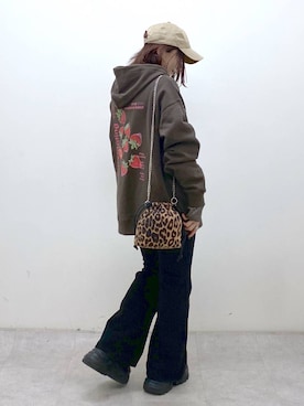 「アイテム（キャップ）」を使った、Chisaさん（レディース・154cm・40代）の秋コーディネート