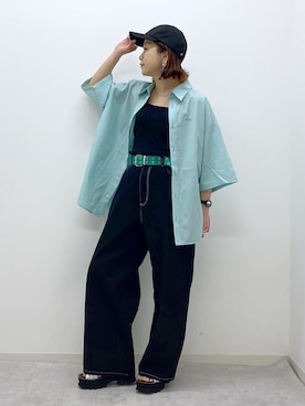 「PBLIM（ページボーイリム）のPAGEBOYLIM/カツラギスケーターパンツ（その他パンツ）」を使った、Chisaさん（レディース・154cm）の春コーディネート