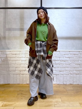 「アイテム（ローファー）」を使った、Chisaさん（レディース・154cm・40代）の秋コーディネート