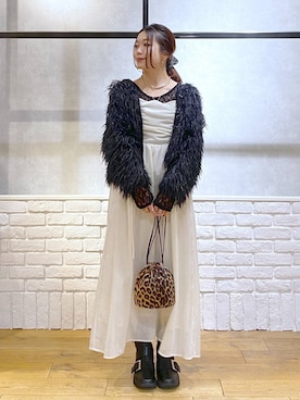 「アイテム（ネックレス）」を使った、Chisaさん（レディース・154cm・40代）の冬コーディネート