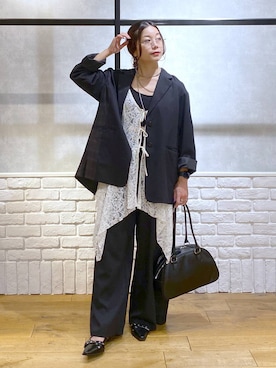 「PAGEBOY（ページボーイ）のカップツキFITキャミ（キャミソール）」を使った、Chisaさん（レディース・154cm・40代）の秋コーディネート