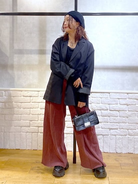 「アイテム（帽子）」を使った、Chisaさん（レディース・154cm・40代）の秋コーディネート