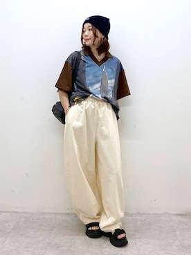 「若見え」｜「アイテム（帽子）」を使った、Chisaさん（レディース・154cm）の夏コーディネート