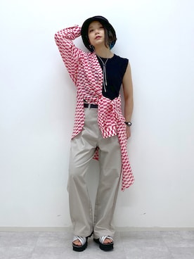 「PBLIM（ページボーイリム）のPAGEBOYLIM/カツラギスケーターパンツ（その他パンツ）」を使った、Chisaさん（レディース・154cm）の春コーディネート