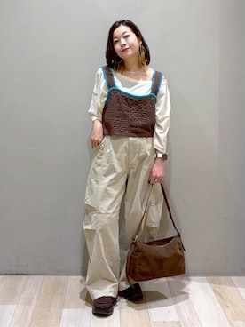 「アイテム（チョーカー）」を使った、Chisaさん（レディース・154cm）の秋コーディネート