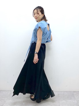 「PAGEBOY（ページボーイ）のアイテム（サンダル）」を使った、Chisaさん（レディース・154cm）の春コーディネート