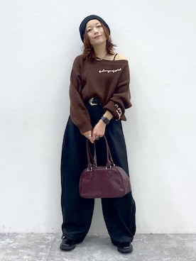 「アイテム（ハンチング/ベレー帽）」を使った、Chisaさん（レディース・154cm・40代）の秋コーディネート