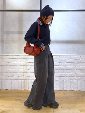 「きれいめ」｜「アイテム（ニットキャップ/ビーニー）」を使った、Chisaさん（レディース・154cm）の冬コーディネート