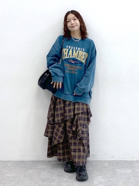 「アイテム（ボストンバッグ）」を使った、Chisaさん（レディース・154cm・40代）の秋コーディネート