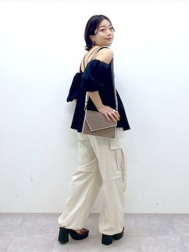 「PAGEBOY（ページボーイ）のアイテム（サンダル）」を使った、Chisaさん（レディース・154cm）の春コーディネート