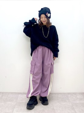 「JEANASIS（ジーナシス）のランダムアウトソールスニーカー/968688（スニーカー）」を使った、Chisaさん（レディース・154cm）の秋コーディネート