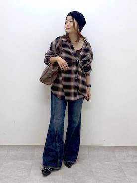 「アイテム（ボストンバッグ）」を使った、Chisaさん（レディース・154cm・30代）の秋コーディネート