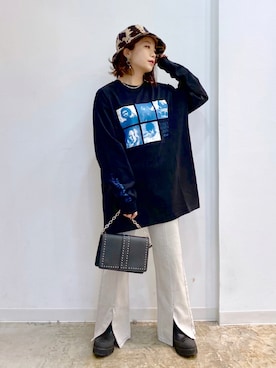 「PAGEBOY（ページボーイ）のチェーンスタッズショルダー（ショルダーバッグ）」を使った、Chisaさん（レディース・154cm）の秋コーディネート