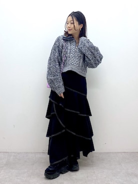 「JEANASIS（ジーナシス）のランダムアウトソールスニーカー/968688（スニーカー）」を使った、Chisaさん（レディース・154cm）の冬コーディネート