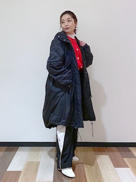 「PAGEBOY（ページボーイ）のアイテム（モッズコート）」を使った、Chisaさん（レディース・154cm）の冬コーディネート
