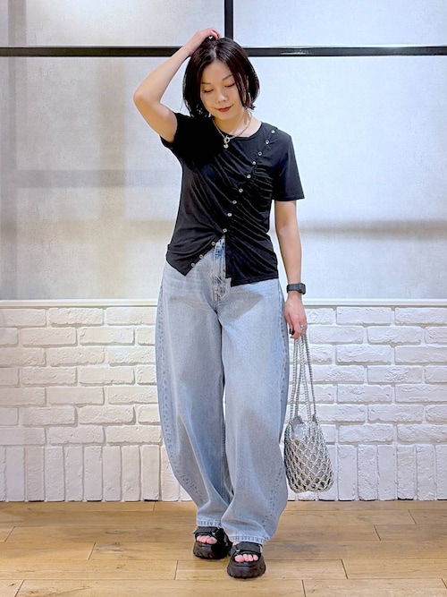 UNISEX/3サイズ展開》バルーンデニム / 2WAYボタンで調整可能