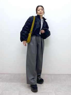 「JEANASIS（ジーナシス）のランダムアウトソールスニーカー/968688（スニーカー）」を使った、Chisaさん（レディース・154cm）の冬コーディネート